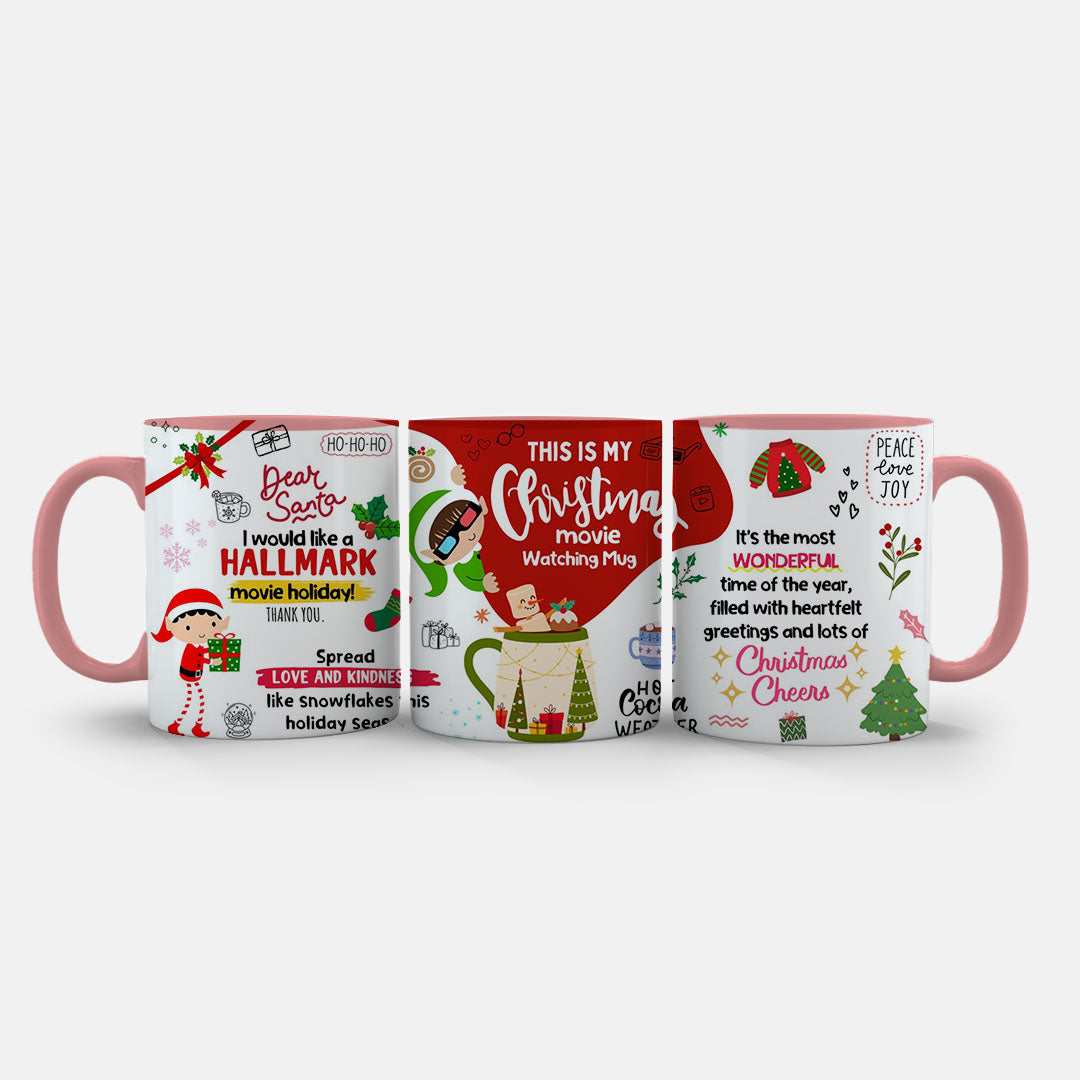 11oz Mug Colours - Christmas movie mug with cosy season quotes and winter weather wishes