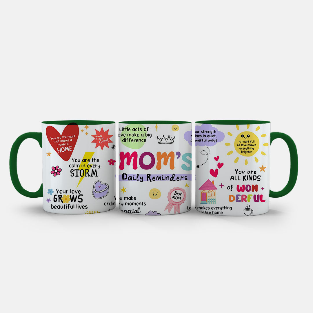 11oz Mug Pink - Colourful mum appreciation design with smiley faces, stars and heartfelt sentiments