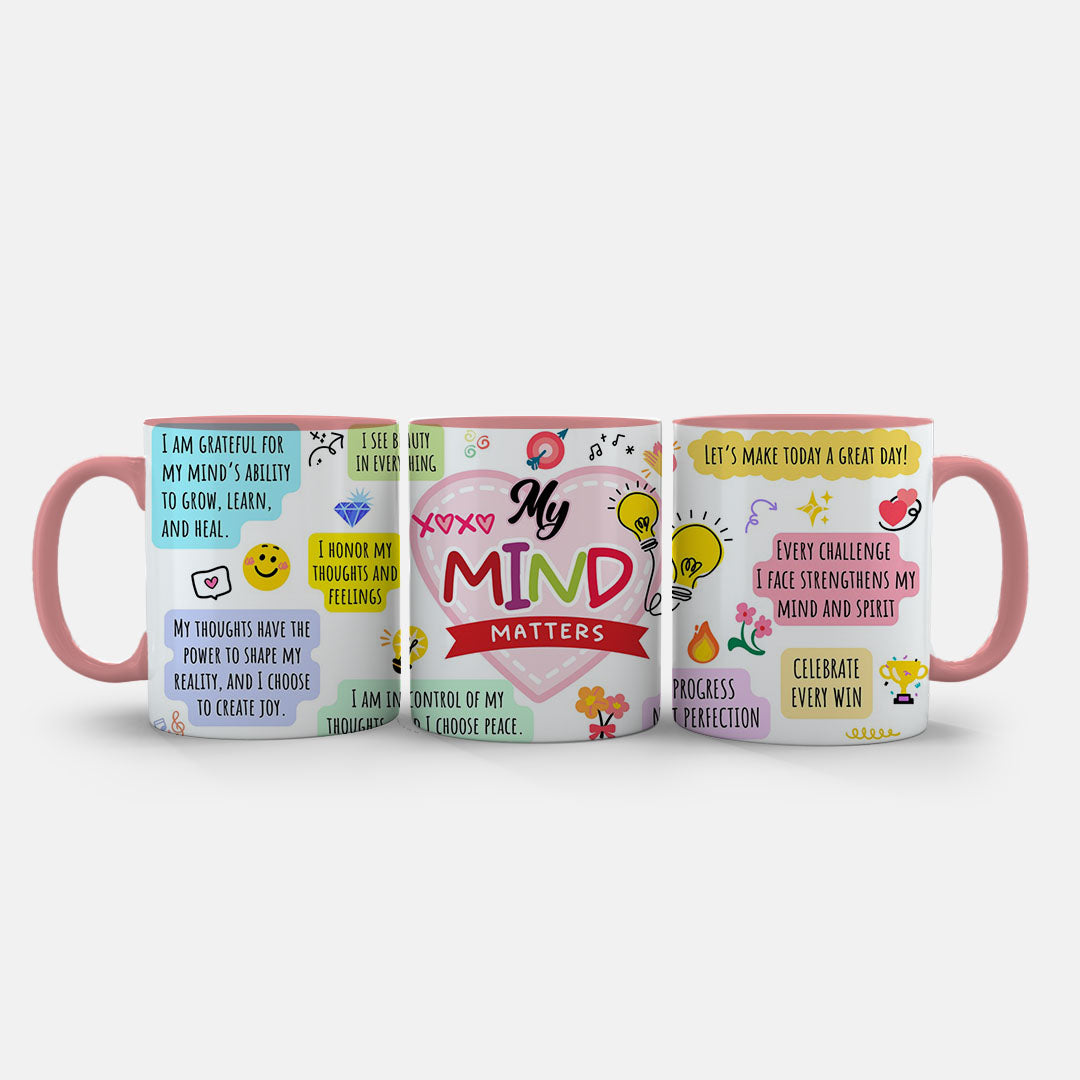 11oz Mug Colours - Vibrant pastel wellness artwork on quality ceramic coffee mug