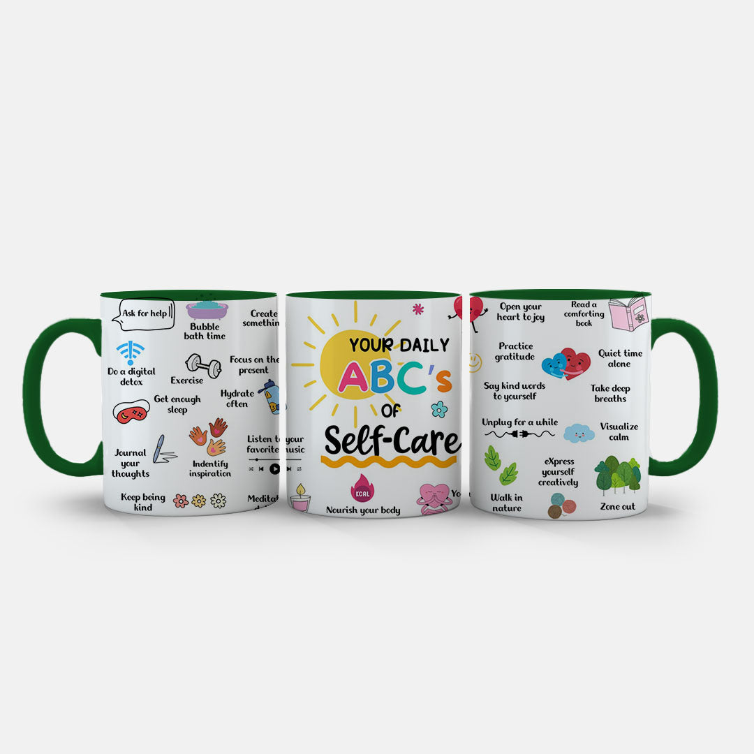 11oz Ceramic Mug Red - Positive affirmation mug with bold typography and cheerful wellness graphics