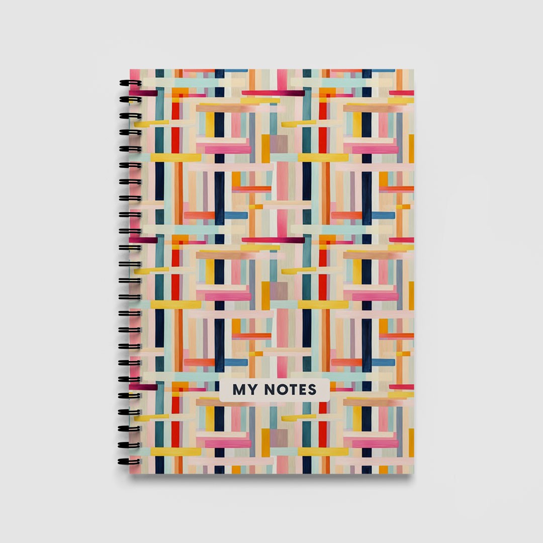 Abstract Geometric Mosaic A5 Spiral Notebook Lined Journal