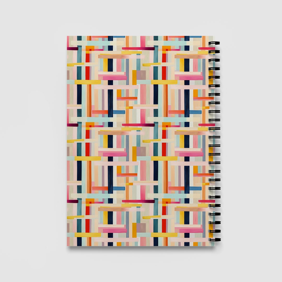 Abstract Geometric Mosaic A5 Spiral Notebook Lined Journal