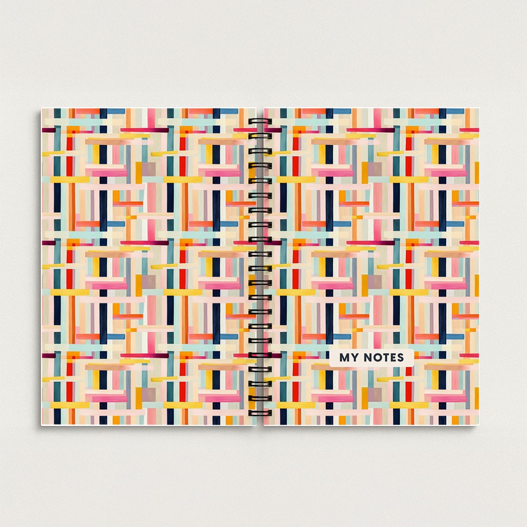 Abstract Geometric Mosaic A5 Spiral Notebook Lined Journal